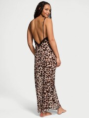 Victoria's Secret Leopard Brown Chiffon Long Slip Dress - Image 2 of 3