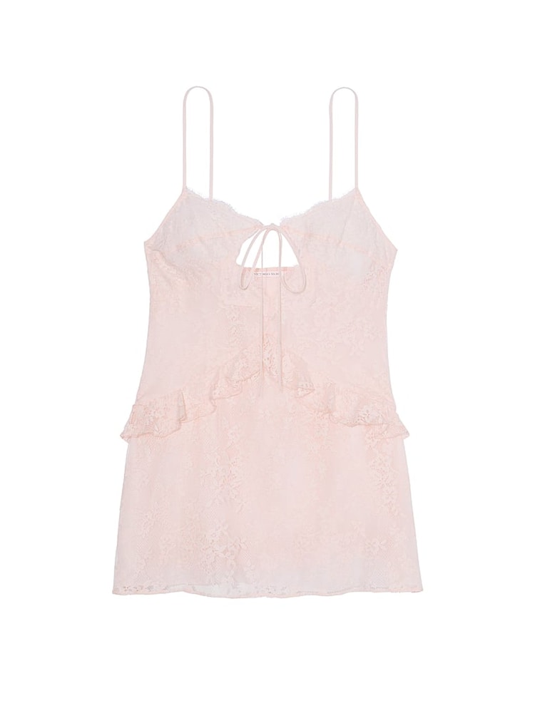 Victoria's Secret Purest Pink Lace Slip Dress - Image 3 of 3