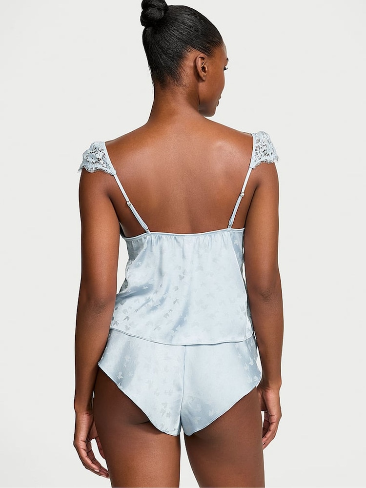 Victoria's Secret Palest Blue Butterfly Tease Satin Cami Set - Image 2 of 2