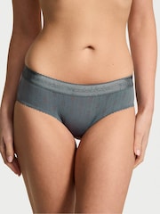 Victoria's Secret Dark Steel Grey Hipster Logo Pointelle Knickers - Image 1 of 3