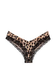 Victoria's Secret Leopard Brown Cheeky Lace Trim Knickers - Image 3 of 3