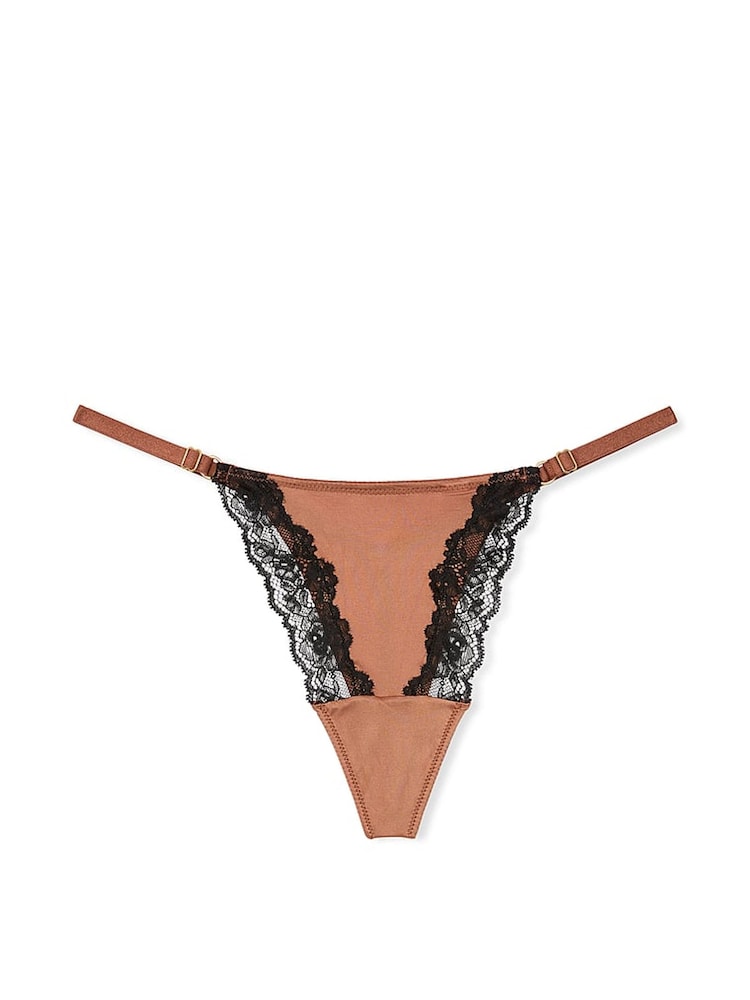 Victoria's Secret Caramel Nude G String Lace Trim Knickers - Image 3 of 3