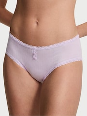 Victoria's Secret Delicate Violet Purple Cheeky Cotton Pointelle Knickers - Image 1 of 3