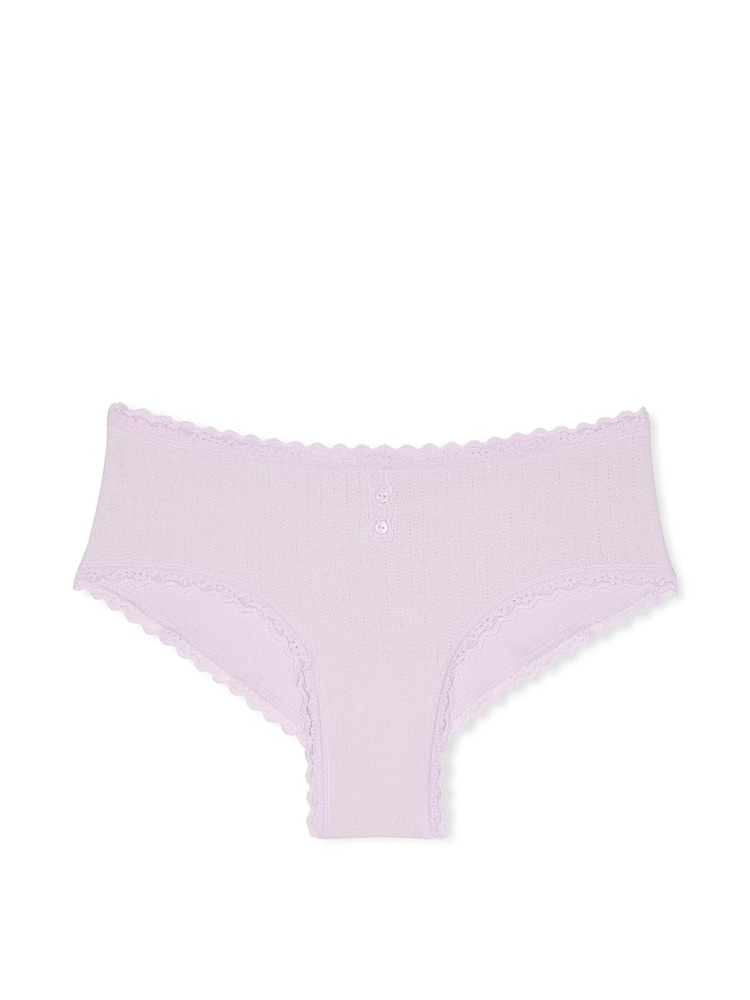 Victoria's Secret Delicate Violet Purple Cheeky Cotton Pointelle Knickers - Image 3 of 3