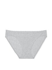 Victoria's Secret Grey Heather Bikini Ribbed Knickers - Image 3 of 3