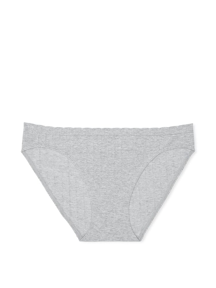 Victoria's Secret Grey Heather Bikini Ribbed Knickers - Image 3 of 3