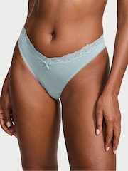 Victoria's Secret Jupiter Blue Thong Lace Waist Knickers - Image 1 of 3