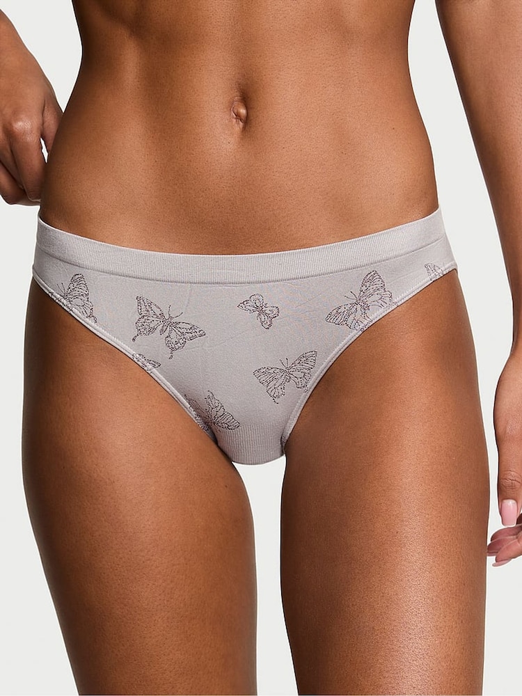 Victoria's Secret Silver Pearl Grey Butterfly Hipster Knickers - Image 1 of 3