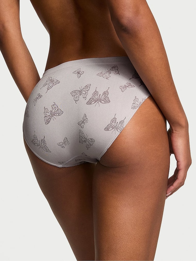 Victoria's Secret Silver Pearl Grey Butterfly Hipster Knickers - Image 2 of 3