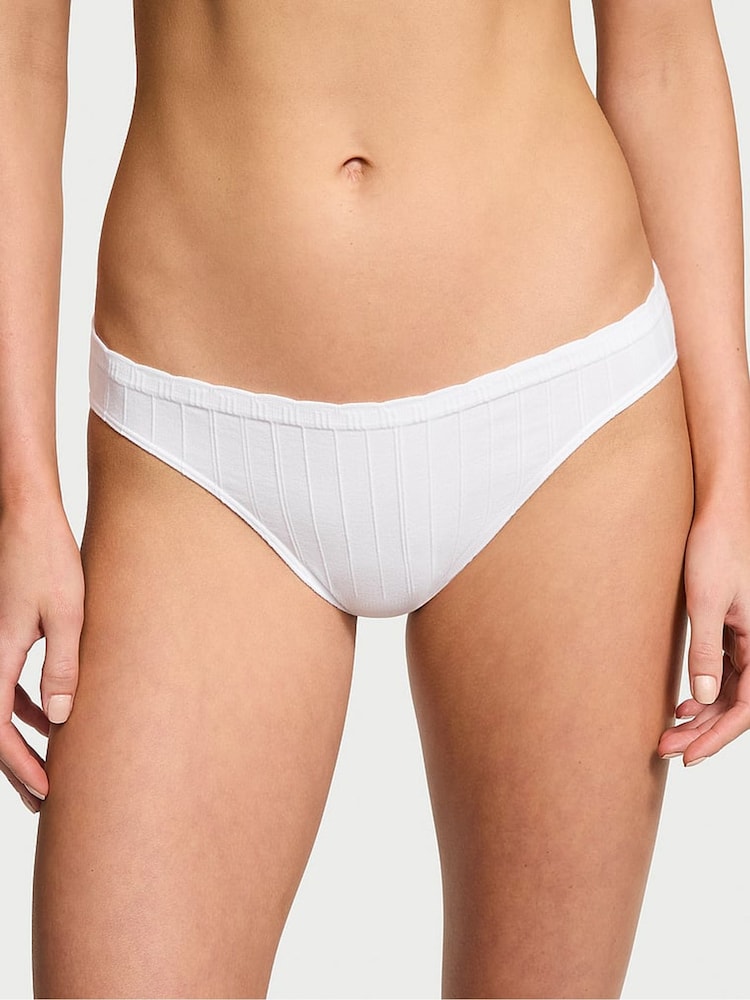 Victoria's Secret White Bikini Ribbed Knickers - Image 1 of 3