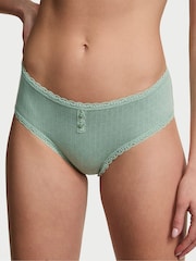 Victoria's Secret Seasalt Green Cheeky Cotton Pointelle Knickers - Image 1 of 3