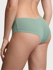 Victoria's Secret Seasalt Green Cheeky Cotton Pointelle Knickers - Image 2 of 3