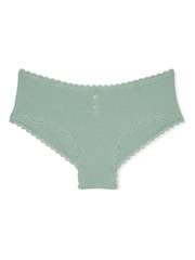Victoria's Secret Seasalt Green Cheeky Cotton Pointelle Knickers - Image 3 of 3