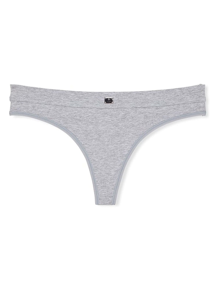 Victoria's Secret Grey Heather Thong Cotton Logo Knickers - Image 3 of 3