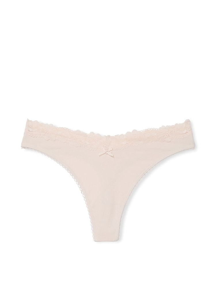 Victoria's Secret Marzipan Nude Thong Lace Waist Knickers - Image 3 of 3 Victoria's Secret Marzipan Nude Thong Lace Waist Knickers - Image 3 of 3