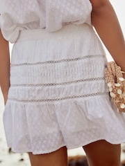 White Jaquard Mini Skirt - Image 3 of 4