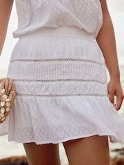 White Jaquard Mini Skirt - Image 4 of 4