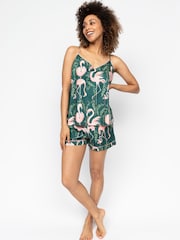 Cyberjammies Green Flamingo Cami and Shorts Set - Image 1 of 3