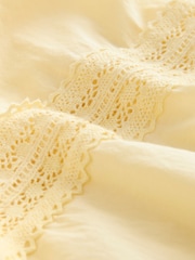 Yellow 100% Cotton Prairie Style Long Sleeve Blouse with Adjustable Tie - Image 2 of 3
