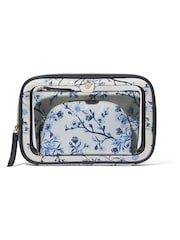 Victoria's Secret Blue and White Travel Trio Makeup Bag - Image 2 of 2