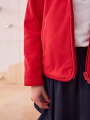 Red Zip-Up Fleece Jacket With Pockets (3-16yrs) - Image 4 of 8
