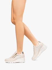 NeroGiardini Cream Leather Wedge Trainers - Image 1 of 6