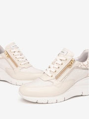 NeroGiardini Cream Leather Wedge Trainers - Image 4 of 6