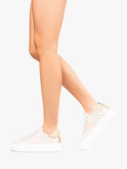 NeroGiardini Cream Leather Lace Up Platform Trainers - Image 1 of 5