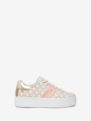 NeroGiardini Cream Leather Lace Up Platform Trainers - Image 2 of 5