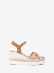NeroGiardini Cream Leather Wedges Sandals - Image 2 of 6