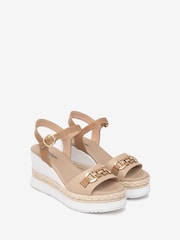 NeroGiardini Cream Leather Wedges Sandals - Image 3 of 6