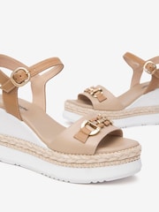 NeroGiardini Cream Leather Wedges Sandals - Image 4 of 6