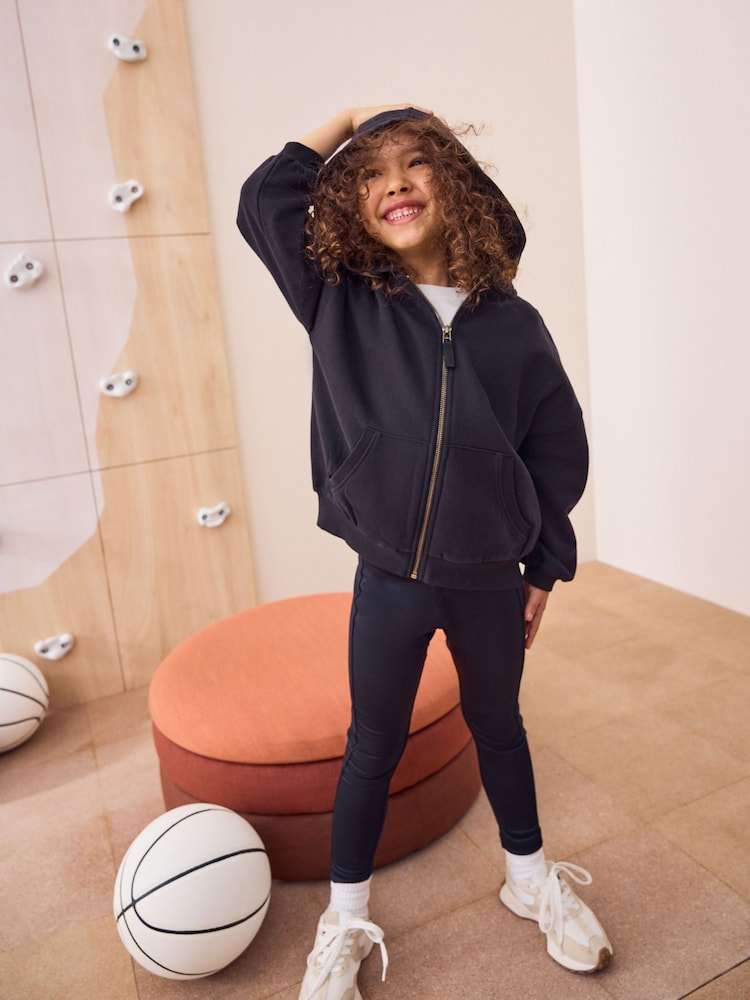 Black Zip Through Sports Hoodie (3-16yrs) - Image 1 of 9 Black Zip Through Sports Hoodie (3-16yrs) - Image 1 of 9