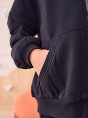 Black Zip Through Sports Hoodie (3-16yrs) - Image 5 of 9