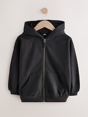 Black Zip Through Sports Hoodie (3-16yrs) - Image 6 of 9