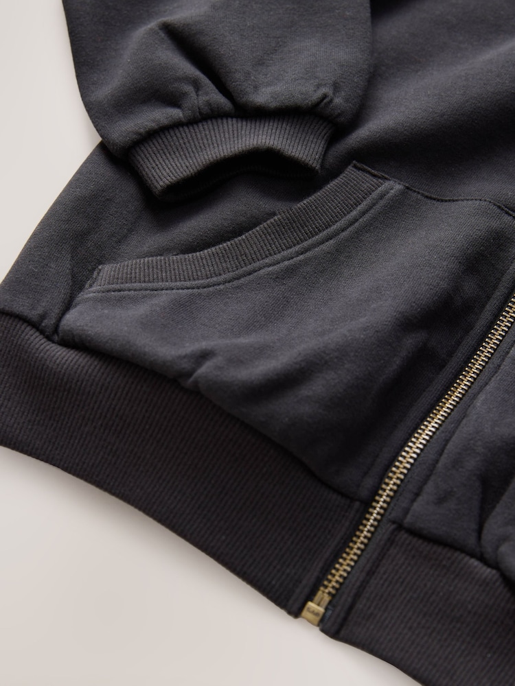 Black Zip Through Sports Hoodie (3-16yrs) - Image 9 of 9 Black Zip Through Sports Hoodie (3-16yrs) - Image 9 of 9