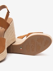 NeroGiardini Tan Brown Suede Block Heel Platform Sandals - Image 5 of 5