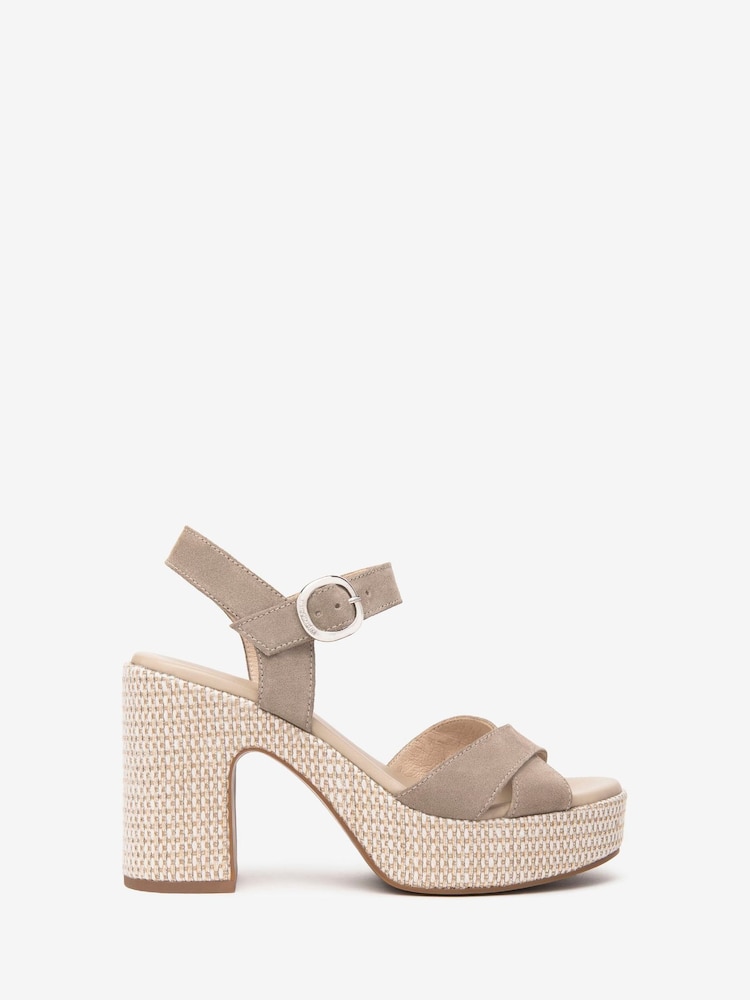 NeroGiardini Suede Block Heel Platform Sandals - Imagen 1 de 5