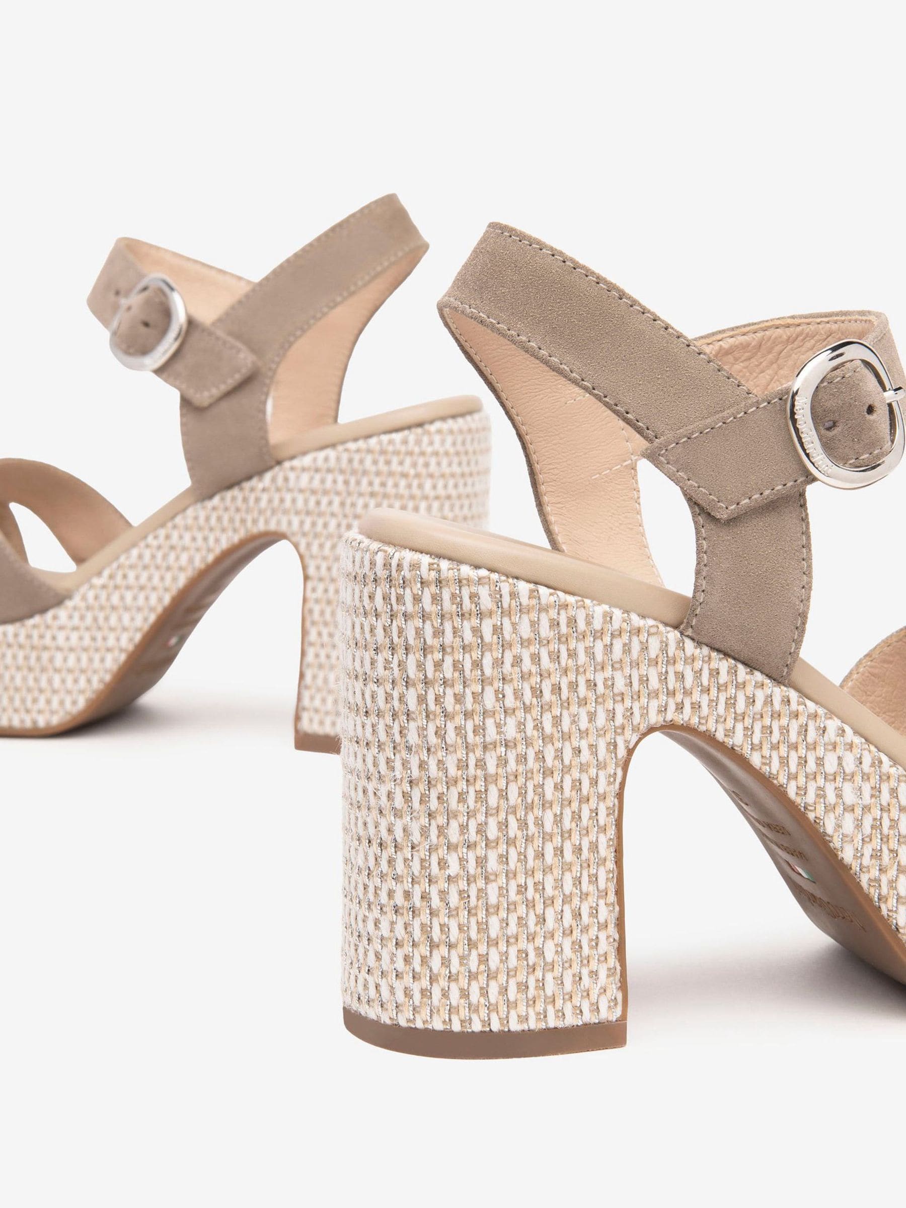 Buy NeroGiardini Olive Green Suede Block Heel Platform Sandals