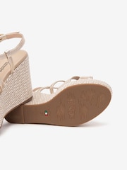 NeroGiardini Gold Leather Woven Wedge Sandals - Image 6 of 6