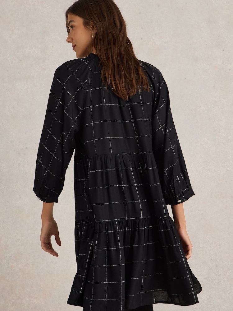 White Stuff Black Orla Check Dress - Image 2 of 6
