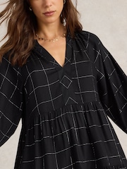 White Stuff Black Orla Check Dress - Image 4 of 6