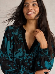 White Stuff Green Bay Print Longline Top - Image 4 of 6