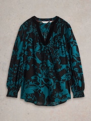 White Stuff Green Bay Print Longline Top - Image 5 of 6