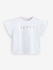 Baker by Ted Baker Frill Shoulder 100% Cotton T-Shirts 3 Pack - Image 4 of 7