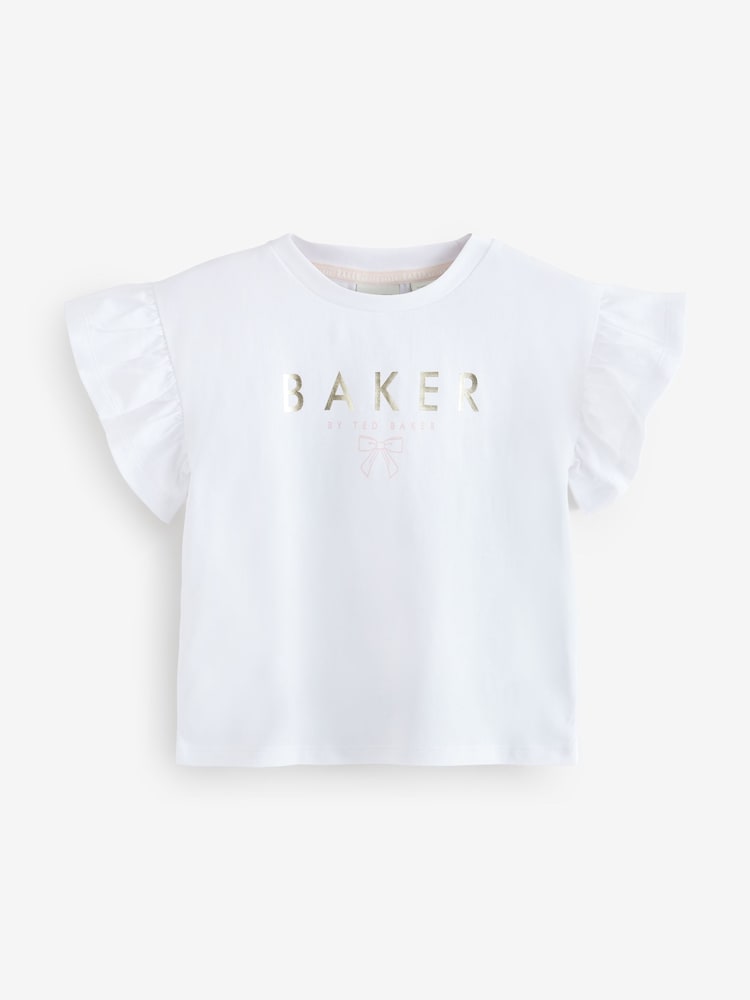 Baker by Ted Baker Frill Detail 100% Cotton T-Shirts 3 Pack - Image 4 of 7