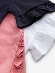 Baker by Ted Baker Frill Shoulder 100% Cotton T-Shirts 3 Pack - Image 7 of 7
