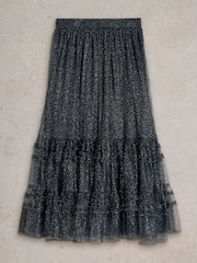 White Stuff Blue Nova Tulle Sparkle Skirt - Image 5 of 6