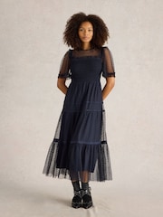 White Stuff Blue Nova Tulle Dress - Image 1 of 6