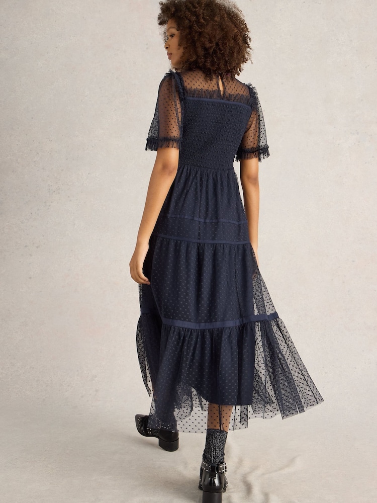 White Stuff Blue Nova Tulle Dress - Image 2 of 6